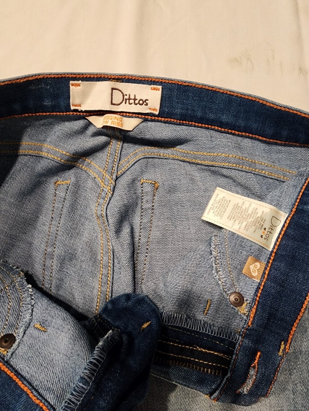 Dittos Womans Dark and Light Blue Skinny Jeans A0028